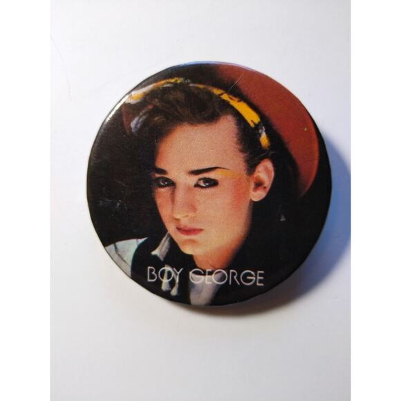 Boy George Culture Club Pin Badge Button Pinback 1980s Vintage Retro New Wave - Picture 2 of 3